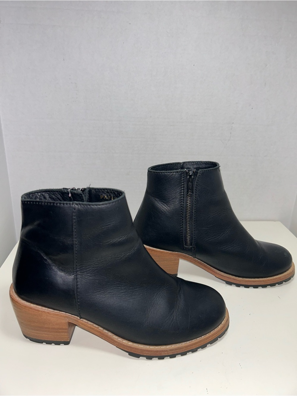 Patina by Portland Leather Goods Black Leather Zip Bootie Ankle Boot